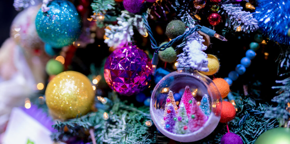 Detail of Christmas tree decorations at the Mary Bridge Children's Festival of Trees.