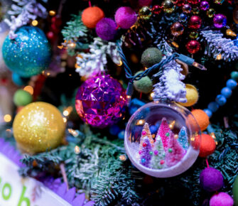 Detail of Christmas tree decorations at the Mary Bridge Children's Festival of Trees.