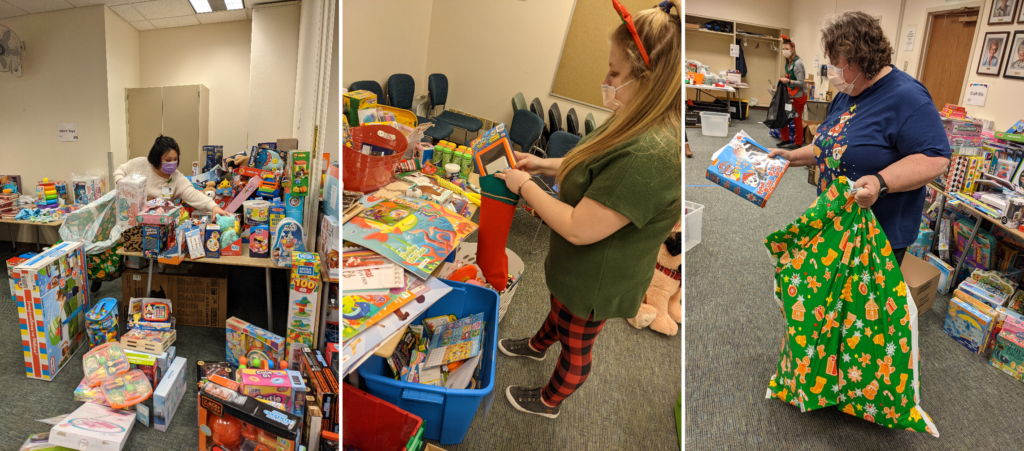 Child Life Services team and volunteers at Mary Bridge Children's Hospital were hard at work in Santa's Workshop