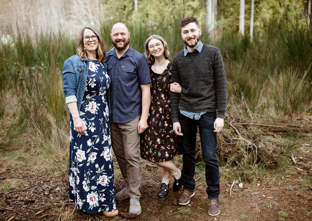 The Busha family, from left: Lisa, Derrek, Emily and Tyler