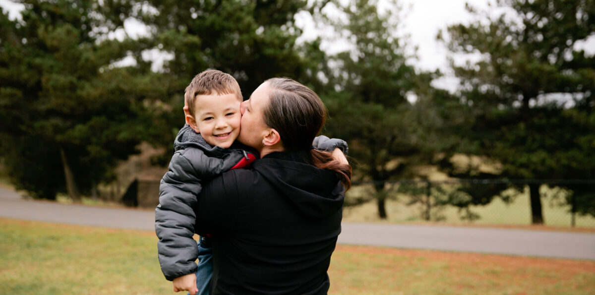 Ian McClellan in his mother's arms