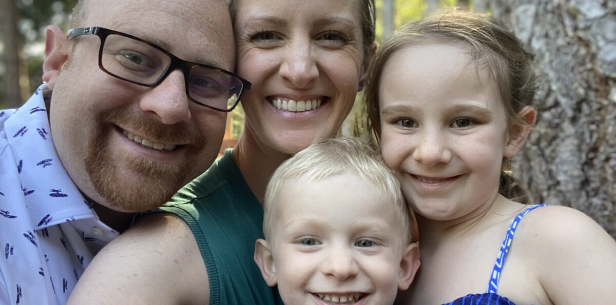 Joe Kosty, surrounded by his family