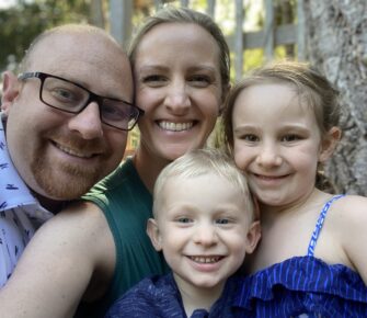 Joe Kosty, surrounded by his family