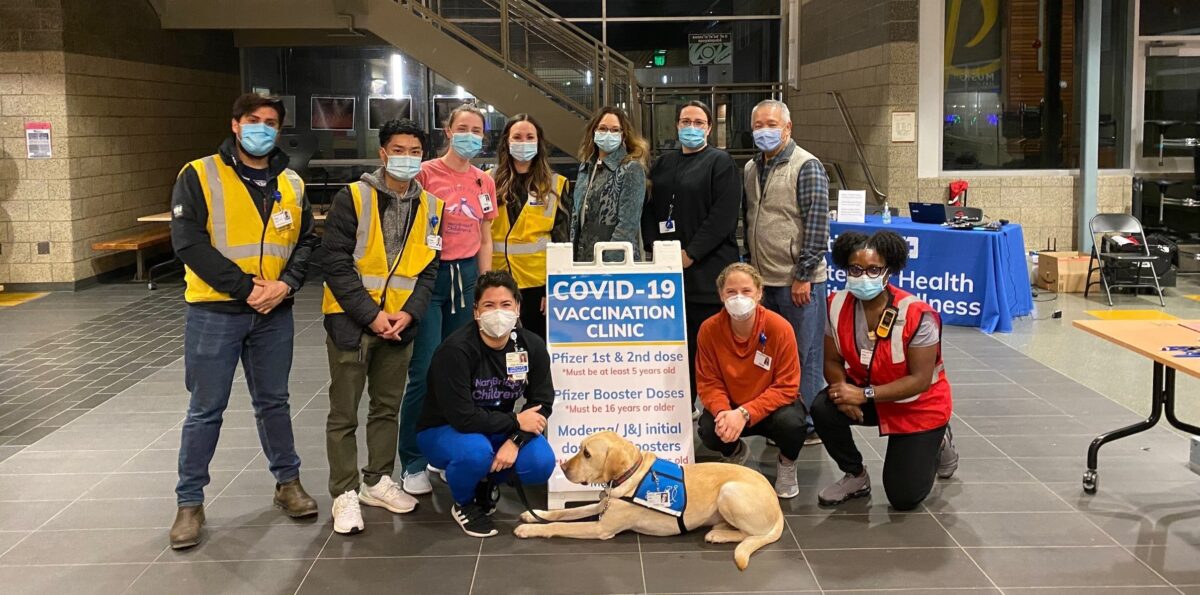 Olaf the facility dog helps ease anxiety at COVID-19 vaccine clinics